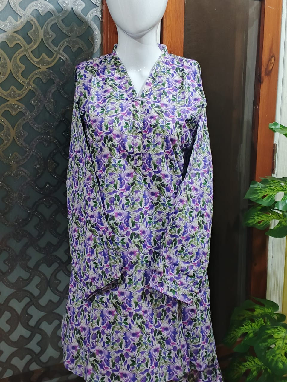 2 Pc Printed Stitched Cord Set