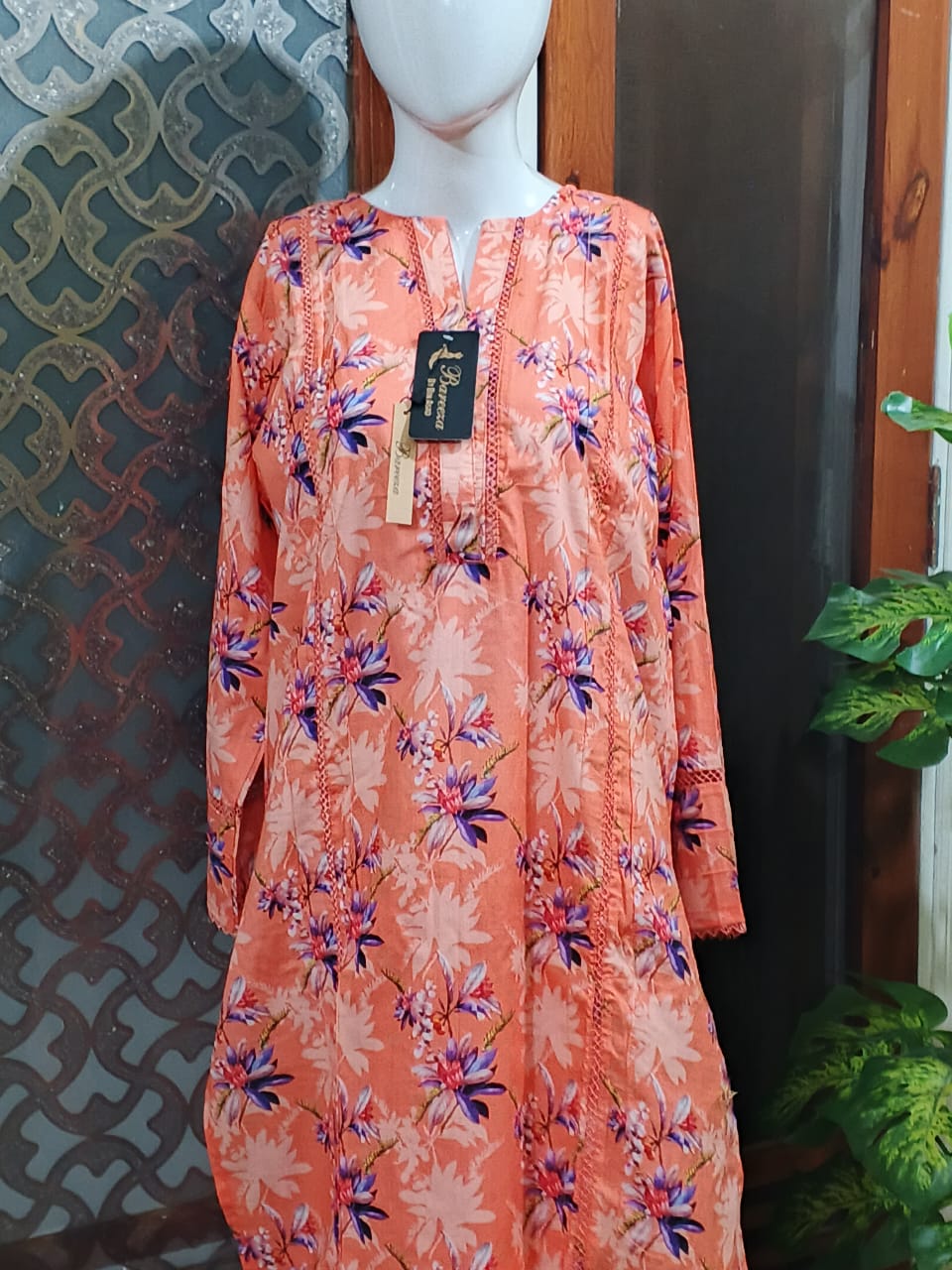 2 Pc Printed Stitched Full Length Suit