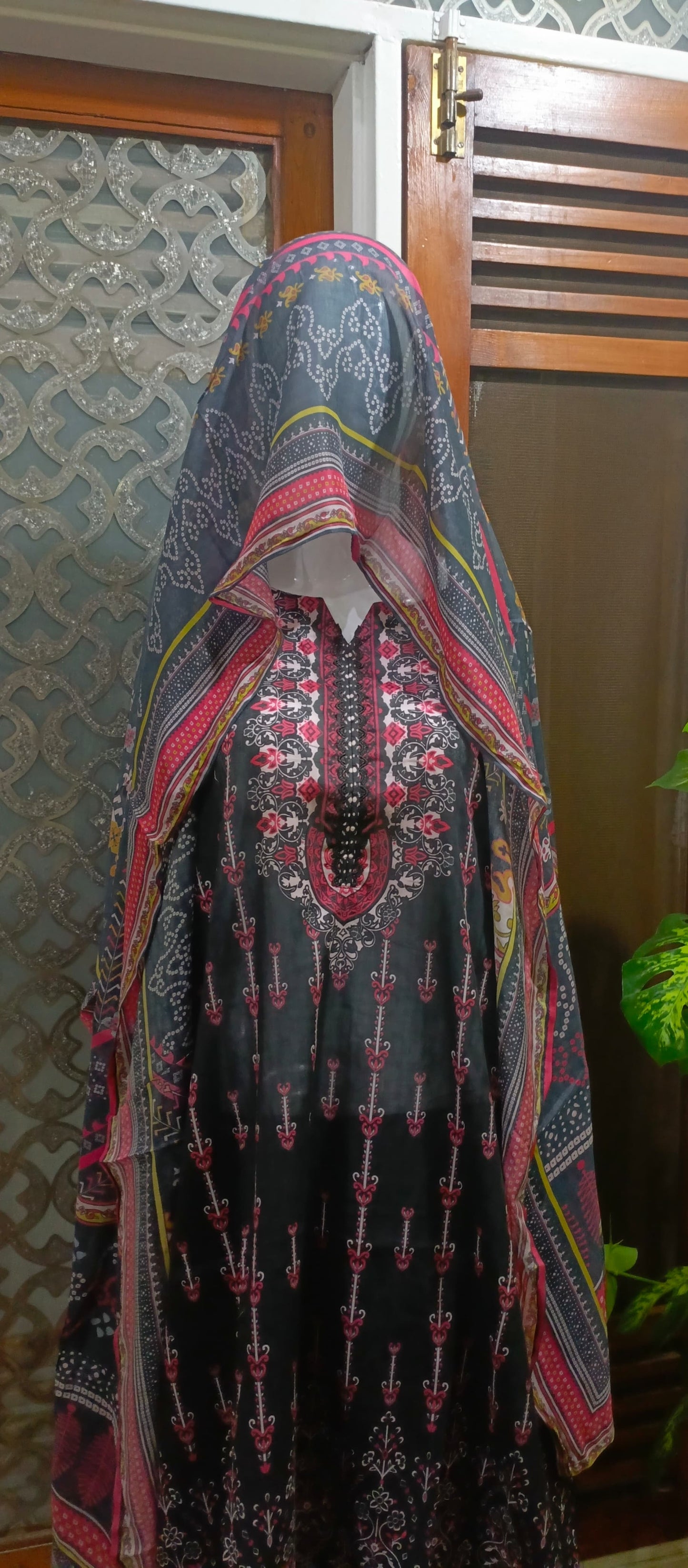 3 Pc Printed Stitched Full Length Suit