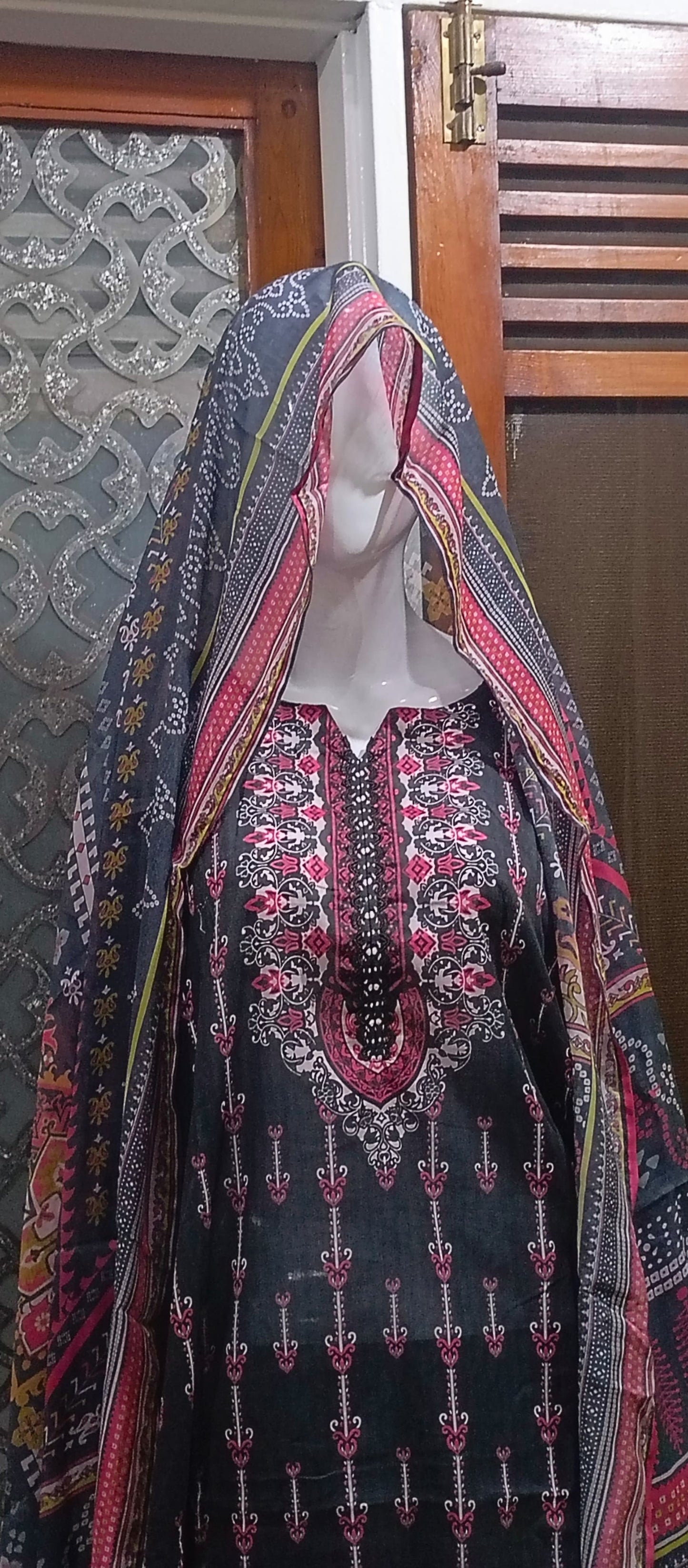 3 Pc Printed Stitched Full Length Suit