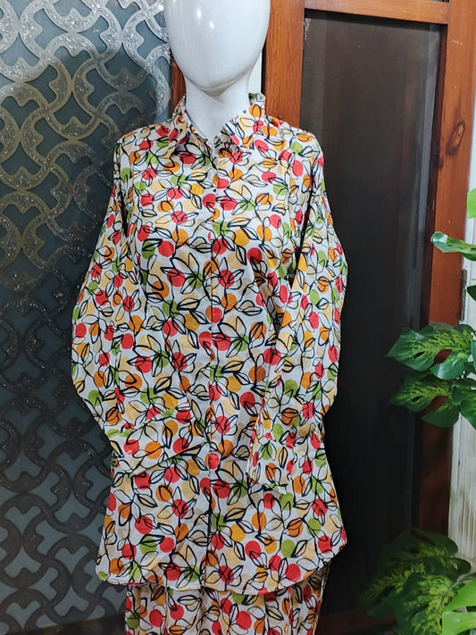 2 Pc Printed Stitched Cord Set