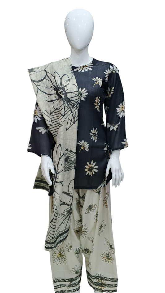Doriya Lawn Farshi Shalwar 3 pc Suit