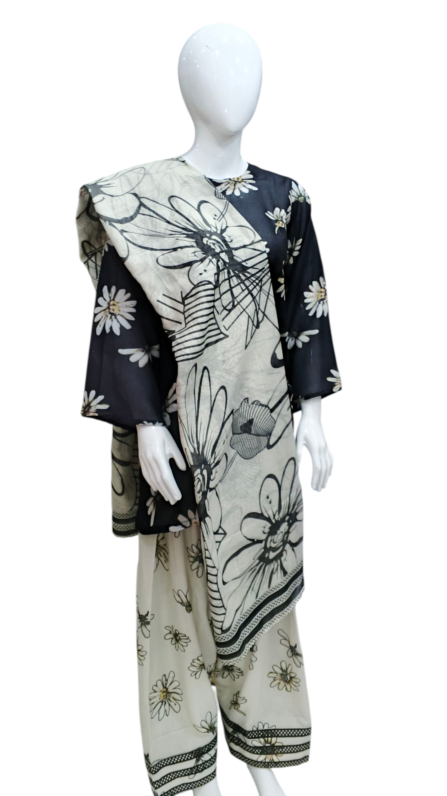 Doriya Lawn Farshi Shalwar 3 pc Suit