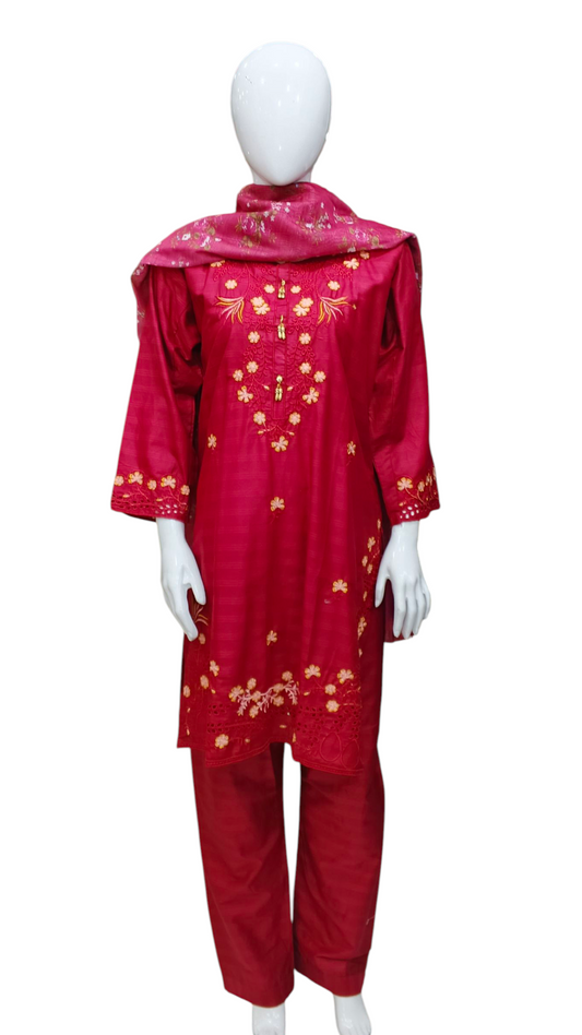 Doriya Lawn 3pc Boring Embroided Suit