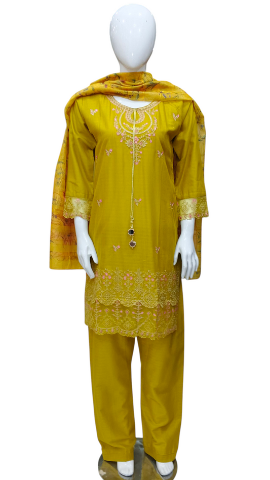 Doriya Lawn Chicken Kari 3pc Embroided Suit